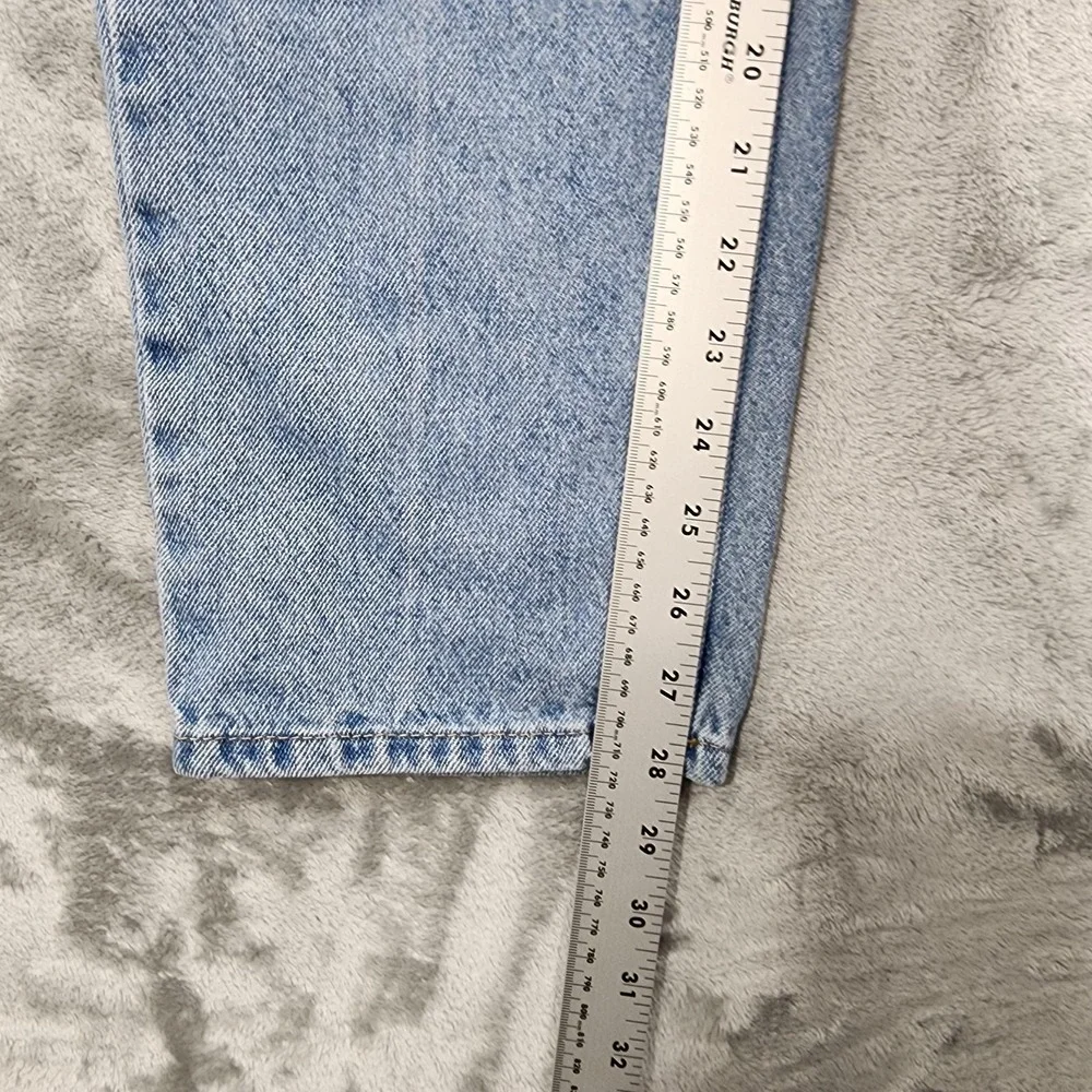 Organic Blue‎ Jeans Womens 7/28 Blue High Rise Relaxed Straight Carpenter Denim